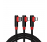 Cablu Incarcare Proda Sparta, USB - 2 x Lightning / USB Type C Elbow PD-B11th, 5A, 1 m, Negru