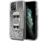 Husa TPU Karl Lagerfeld Glitter Karl & Choupette pentru Apple iPhone 11 Pro, Argintie, Blister KLHCN58KCGLSL 