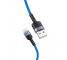 Cablu Date si Incarcare USB la Lightning Tellur LED, 3A, 1.2 m, Albastru TLL155364