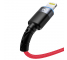 Cablu Date si Incarcare USB la Lightning Tellur LED, 3A, 1.2 m, Rosu TLL155354
