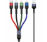 Cablu Incarcare USB - 2 x Lightning / USB Type-C / MicroUSB Usams U26, 2A, 3 m, Multicolor SJ413USB01