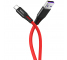Cablu Date si Incarcare USB la USB Type-C HOCO X22, 1 m, 5A, Negru Rosu, Blister 