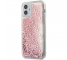 Husa pentru Apple iPhone 12 mini, Guess, 4G Liquid Glitter, Roz GUHCP12SLG4GSPG