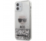 Husa TPU Karl Lagerfeld pentru Apple iPhone 12 mini, Liquid Glitter Iconic, Argintie KLHCP12SGLIKSL