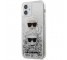 Husa TPU Karl Lagerfeld pentru Apple iPhone 12 Pro Max, Liquid Glitter 2 Heads, Argintie KLHCP12LKCGLSL