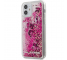 Husa pentru Apple iPhone 12 mini, Karl Lagerfeld, Liquid Glitter Charms, Roz KLHCP12SROPI