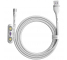 Cablu Incarcare USB - Lightning / USB Type-C / MicroUSB Baseus Zinc 3in1, 1 m, 5A, Alb CA1T3-B02