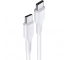 Cablu Date si Incarcare USB Type-C la USB Type-C Usams U43 US-SJ459, 1.2 m, 100W, 5A, Alb SJ459USB02