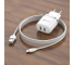 Incarcator Retea cu Cablu Lightning BLUE Power BLBA25A, 12W, 2.4A, 2 x USB-A, Alb