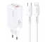 Incarcator Retea cu cablu Lightning Usams GaN, 1 X USB - 2 x USB Tip-C, Quick Charge, 65W, Alb MTXLOGTL02