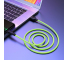 Cablu Date si Incarcare USB la MicroUSB HOCO Fluorescent X21 Plus, 1 m, Verde 