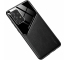 Husa Piele OEM LENS pentru Samsung Galaxy S21+ 5G, cu spate din sticla, Neagra 