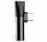 Adaptor Audio USB-C - USB-C / 3.5mm Baseus L41, Negru CATL41-01