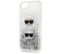 Husa Plastic - TPU Karl Lagerfeld Liquid Glitter 2 Heads pentru Apple iPhone 8 / Apple iPhone SE (2020), Argintie KLHCI8KCGLSL 