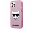 Husa TPU Karl Lagerfeld Choupette Head Glitter pentru Apple iPhone 12 Pro Max, Roz KLHCP12LCHTUGLP 