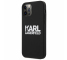 Husa TPU Karl Lagerfeld pentru Apple iPhone 12 mini, Stack White Logo, Neagra KLHCP12SSLKLRBK 