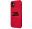 Husa TPU Karl Lagerfeld pentru Apple iPhone 11, Stack Black Logo, Rosie KLHCN61SLKLRE 