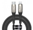 Cablu Date si Incarcare USB Type-C la Lightning Baseus Horizontal, 2 m, 18W, Negru CATLSP-B01 