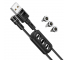 Cablu Incarcare USB - MicroUSB / Lightning / USB Type-C HOCO Sunway U98, 1.2 m, Magnetic, 2.4A, Negru