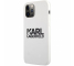 Husa TPU Karl Lagerfeld pentru Apple iPhone 12 / Apple iPhone 12 Pro, Stack Black Logo, Alba KLHCP12MSLKLWH 