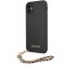 Husa Piele Guess Saffiano Gold Chain pentru Apple iPhone 11, Neagra GUHCN61SASGBK 