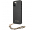 Husa Piele Guess Saffiano Gold Chain pentru Apple iPhone 12 Pro Max, Neagra GUHCP12LSASGBK 