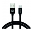 Cablu Date si Incarcare USB la MicroUSB Swissten Textile, 1.2 m, Negru 