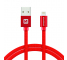 Cablu Date si Incarcare USB la Lightning Swissten Textile, 2 m, Rosu 