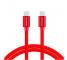 Cablu Date si Incarcare USB Type-C la USB Type-C Swissten Textile, 1.2 m, Rosu 