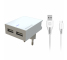 Incarcator Retea cu cablu MicroUSB Swissten Smart IC, Suport Device, 3A, 2 X USB, Alb