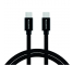 Cablu Date si Incarcare USB Type-C la USB Type-C Swissten Textile, 2 m, 3A, Negru 