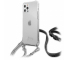 Husa TPU Guess 4G Chain pentru Apple iPhone 12 / Apple iPhone 12 Pro, Cu Snur Argintiu, Transparenta GUHCP12MKC4GSSI 