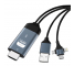 Cablu Audio si Video HDMI la USB / Lightning / USB Type-C / MicroUSB DEVIA Storm 3in1, 2 m, Negru 