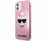 Husa TPU Karl Lagerfeld Choupette Head Glitter pentru Apple iPhone 11, Roz KLHCN61CHTUGLP 