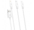 Cablu Incarcare USB la Lightning / USB Type-C / MicroUSB HOCO X1 Rapid, 1 m, 3in1, Alb 
