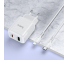 Incarcator Retea cu Cablu Lightning HOCO N5, 20W, 3A, 1 x USB-A - 1 x USB-C, Alb