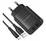 Incarcator Retea cu Cablu microUSB Borofone BN2, 10W, 2.1A, 2 x USB-A, Negru