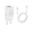 Incarcator Retea cu Cablu Lightning HOCO N13, 30W, 3A, 1 x USB-A - 1 x USB-C, Alb