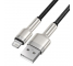 Cablu Date si Incarcare USB la Lightning Baseus Cafule Series Metal, 2 m, 2.4A, Negru CALJK-B01 