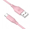 Cablu Date si Incarcare USB la USB Type-C Tellur, 1 m, 3A, Roz TLL155402 