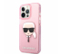Husa TPU Karl Lagerfeld Full Glitter Karl Head pentru Apple iPhone 13 Pro Max, Roz KLHCP13XKHTUGLP 