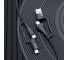 Cablu Date si Incarcare USB-C / USB-A - USB-C / Lightning HOCO U101 Munificent, 60W, 1.2m, Negru