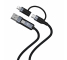 Cablu Date si Incarcare USB Type-C / USB la USB Type-C / Lightning Tellur 4in1, 1 m, Negru TLL155411 