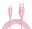Cablu Date si Incarcare USB la Lightning Tellur, 1 m, 3A, Roz TLL155399 