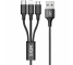 Cablu Incarcare USB la Lightning / USB Type-C / MicroUSB SiGN 3in1, 0.25 m, 5V, 3A, Negru SN-3IN1CAB 