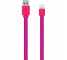 Cablu Date si Incarcare USB la Lightning Serioux MFI, 1 m, Textil, Diverse culori SRXA-MFI1MFAB-BLK 