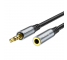 Cablu Audio 3.5 mm - 3.5 mm HOCO UPA20, TRRS (Mama) - TRRS (Tata), 1 m, Negru 