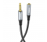 Cablu Audio 3.5 mm - 3.5 mm HOCO UPA20, TRRS (Mama) - TRRS (Tata), 2 m, Negru 