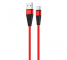 Cablu Date si Incarcare USB la USB Type-C Borofone BU10 Pineapple, 1.2 m, 2.4A, Rosu 