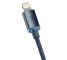 Cablu Date si Incarcare USB-C - Lightning Baseus Crystal Shine Series, 20W, 1.2m, Negru CAJY000201